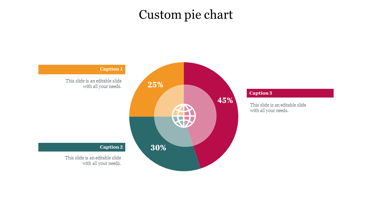 Attractive Custom Pie Chart PowerPoint Presentation
